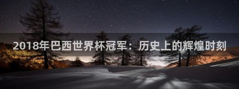 2026年世界杯赛程表时间：2018年巴西世界杯冠军：历史上的辉煌时刻